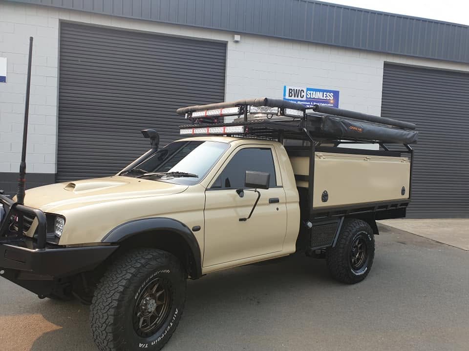A finished BWC Stainless canopy build outside the Tweed workshop