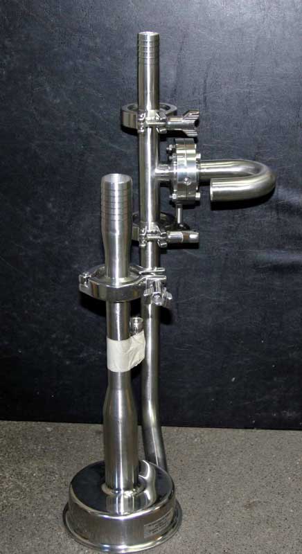 A stainless sanitary pump-and-valve column