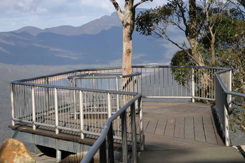 A public lookout platform and handrails built by Sandwith