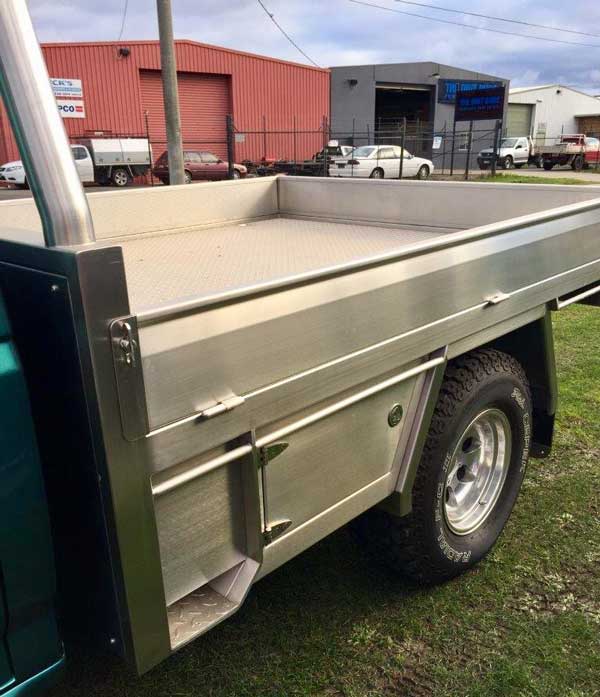 A custom stainless ute tray built by Sandwith